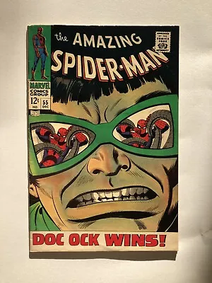 Buy Amazing Spider-Man #55 1967 - Classic Close-Up Doc Ock Cover - Stan Lee Story • 115£