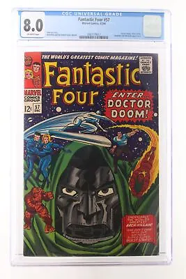 Buy Fantastic Four #57 - Marvel Comics 1966 CGC 8.0 Doctor Doom App • 295.02£