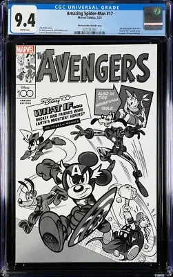 Buy Amazing Spider-Man #17 CGC 9.4 1:100 Disney 100 Pastrovicchio B&W Sketch Cover • 95.94£