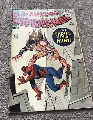 Buy Amazing Spider-Man 34, VG+/FN, Silver Age, App Of Harry Osborn, Gwen, And Kraven • 100£