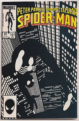 Buy Spectacular Spider-Man 101 NM 1985 Marvel Black Costume Neg Space Cover J Byrne • 58.19£