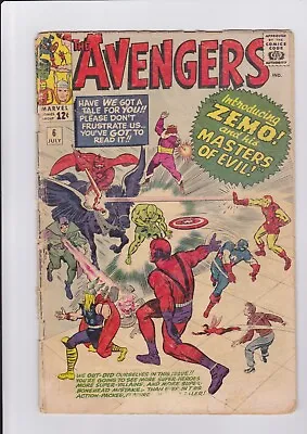 Buy Avengers #6, July 1964, Marvel Comics, 1st Barron Zero & Masters Of Evil • 59.57£