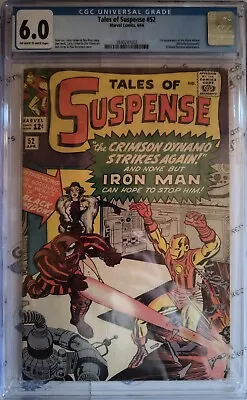 Buy Tales Of Suspense #52 CGC 6.0 1st Appearance Of The BLACK WIDOW!! • 1,598.40£