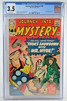 Buy Journey Into Mystery #100 Marvel Comics 1/64 Thor Mister Hyde CGC 3.5 CL41 • 85.43£