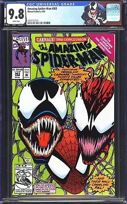 Buy Amazing Spider-man #363 CGC 9.8 NM/MT Carnage Venom Label! Marvel Comics 1992 • 79.26£