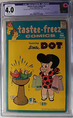 Buy TASTEE-FREEZ COMICS #1 CGC 4.0 Slight R, OW 1957 Little Dot, Early RICHIE RICH • 35.31£