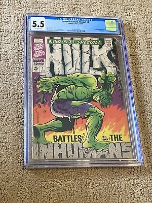 Buy Incredible Hulk King Size Annual 1 CGC 5.5 OW (Iconic Steranko- 1968) + Magnet • 217.42£