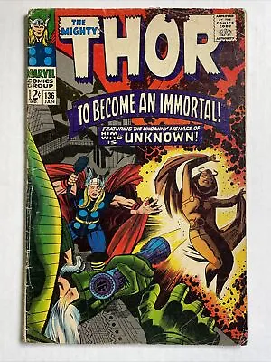 Buy Thor 136 G+ 1966 Marvel Comics Kirby Immortal • 16.05£