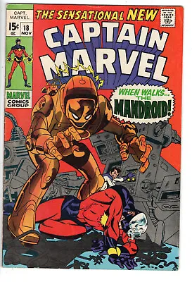 Buy Captain Marvel #18 (1969) - Grade 6.0 - Carol Danvers Kidnapped - Mandroid App! • 47.36£