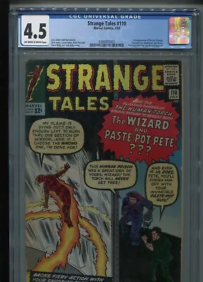 Buy Strange Tales #110 (1963) CGC 4.5 [OW/W] 1st Doctor Strange, Ancient One & Wong! • 2,365.46£