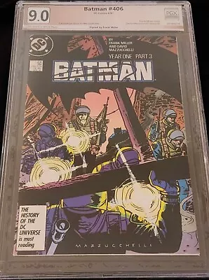 Buy Batman #406 - GRADED 9.0 - Signed By Frank Miller - Year One - White Pages 1987 • 39.94£