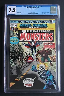 Buy MARVEL PREMIERE #28 1st LEGION OF MONSTERS Team 1976 Morbius Ghost Rider CGC 7.5 • 236.30£