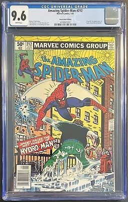 Buy Amazing Spider-Man #212 CGC 9.6 NEWSSTAND! WHITE PAGES! 1ST HYDRO-MAN! 🔥🔑 • 98.94£