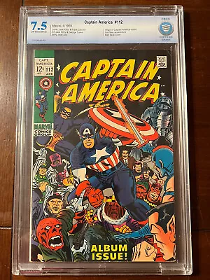 Buy Captain America #112 4/69 Cbcs 7. 5 Oww Origin Album Great Action Cover! Nice!! • 99.90£