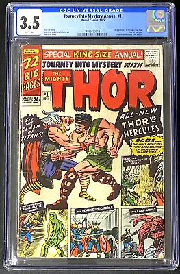 Buy Journey Into Mystery Annual #1 Jack Kirby Cover Thor V Hercules CGC 3.5 1965 • 187.81£