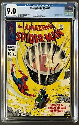 Buy Amazing Spider-man #61 Cgc 9.0 Ow-w Marvel Comics 1968 - First Gwen Stacy Cover • 327.80£
