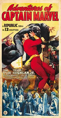Buy Adventures Of Captain Marvel (1941) Tom Tyler Cult Serial Movie Poster 18x36 • 21.78£