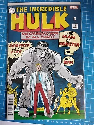 Buy THE INCREDIBLE HULK #1 Lee & Kirby Facsimile Reprint Marvel Comics 2023 • 9.95£