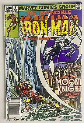 Buy Iron Man 161 🔥1982 NWSTND🔥Early MOON KNIGHT App🔥Bronze Age Marvel🔥 • 7.94£