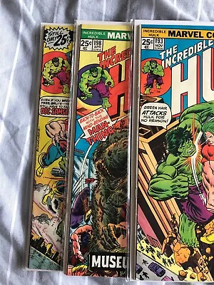 Buy Incredible Hulk 193,198,199 (1975) Man-Thing, Glob, Doc Samson App, Cents Lot 1 • 17.99£