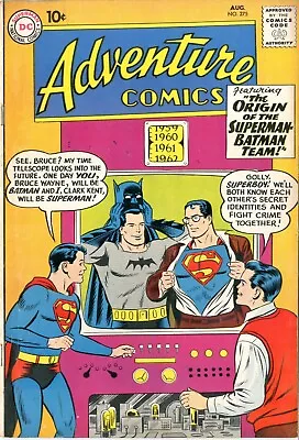 Buy Adventure  Comics   # 275     FINE-    Aug.  1960   Origin Of Superman  Batman T • 91.35£