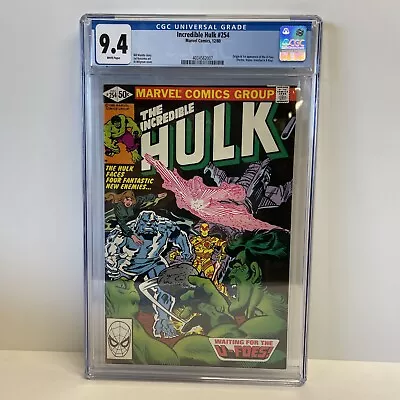 Buy Incredible Hulk #254 | Origin And 1st App Of The U-Foes | CGC 9.4 WP • 139.92£