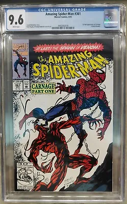 Buy Amazing Spiderman ASM #361 CGC 9.6 1st App Carnage White Pages Marvel 1st Print • 159£