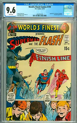 Buy WORLD'S FINEST COMICS 199 CGC 9.6 3rd SUPERMAN Vs FLASH Race BRONZE Age DC 1970 • 1,138.76£