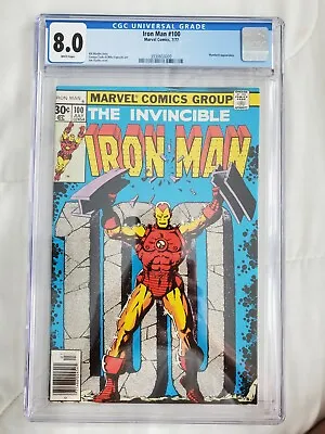 Buy Iron Man #100 Marvel Comics 1977 8.0 CGC Graded Mandarin • 59.16£