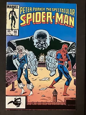 Buy SPECTACULAR SPIDER-MAN #98 NM Vol. 1 1985! 1ST App. SPOT! W/ KINGPIN & BLACK CAT • 39.43£