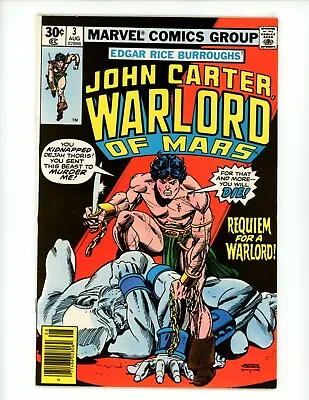 Buy John Carter Warlord Of Mars #3 Comic Book 1977 VF- Marv Wolfman Gil Kane Marvel • 2.38£