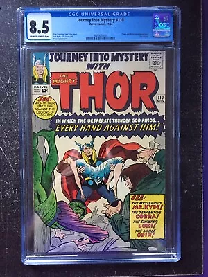 Buy JOURNEY INTO MYSTERY #110 CGC VF+ 8.5; OW-W; Kirby Cover; Cobra And Mr. Hyde! • 312.29£