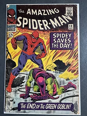 Buy Amazing Spider-Man #40 (1966) - Classic John Romita Green Goblin Key Cover GD/VG • 103.93£