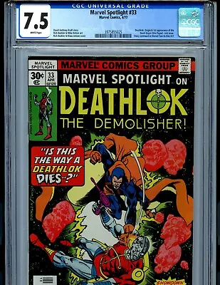 Buy Marvel Spotlight Deathlok #33 CGC 7.5 1977 Marvel 1st Devil Slayer Amricons K63 • 126.44£
