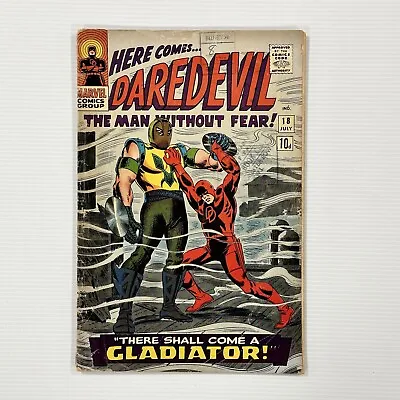 Buy Daredevil #18 1966 GD+ OW/Cream Pages 1st Appearance Of The Gladiator Pence Copy • 30£