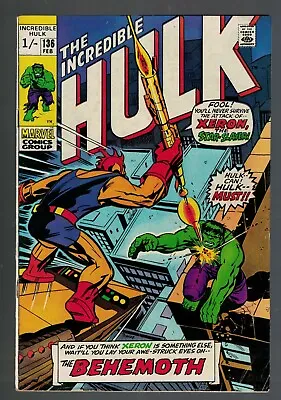 Buy Incredible Hulk 1970 Marvel Comics 136 Behemoth Klaatu Fn+ 6.5 Bronze Age  • 21.99£
