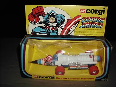 Buy Vintage Corgi Captain America Jetmobile #263 Marvel Avengers Brand New Mib 1979 • 209.34£