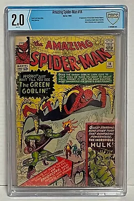 Buy Amazing Spider-Man #14 (Marvel 1964) CBCS 2.0 1st Green Goblin Norman Osborn KEY • 1,080.82£