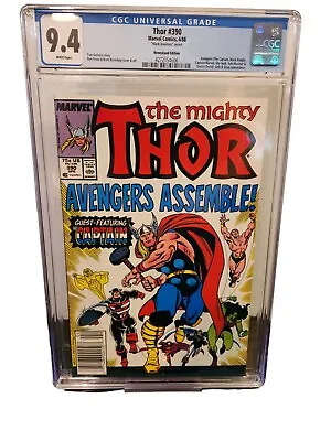 Buy The Mighty Thor #390 CGC 9.4 White Pages Mark Jeweler Variant Capt Lifts Mjolnir • 119.13£