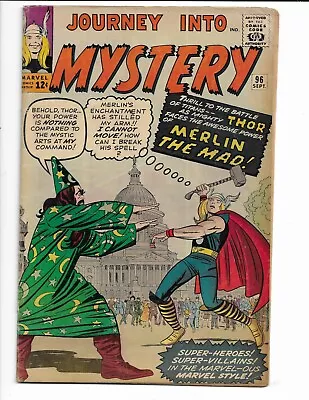 Buy Journey Into Mystery 96 - Vg+ 4.5 - Jfk Appearance - Thor - Loki - Merlin (1963) • 99.12£