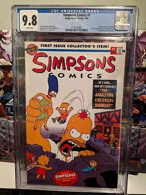 Buy Simpsons Comics #1 CGC 9.8 White Pages  1993 Bongo Comics First Issue W/Poster! • 163.31£