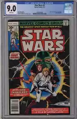 Buy Star Wars #1 CGC 9.0 White Pages Marvel 1977 First Issue • 350£
