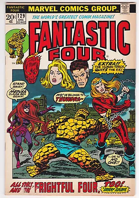 Buy Fantastic Four #129 Very Good Plus 4.5 First Appearance Of Thundra 1972 • 19.76£