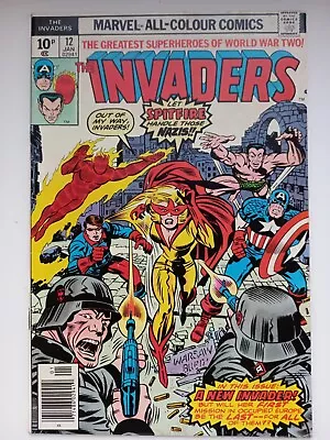 Buy INVADERS #12 (Thomas/Robbins) Marvel 1977 1st Spitfire FN/VFN Pence Edition  • 13£
