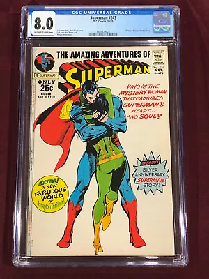 Buy Superman 243 Cgc 8.0 Cary Bates Neal Adams 1971 • 128.63£