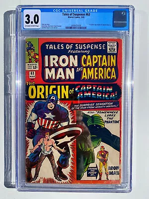 Buy Tales Of Suspense #63 CGC 3.0 1965 - 1st Silver Age Origin Of Captain America • 140.61£