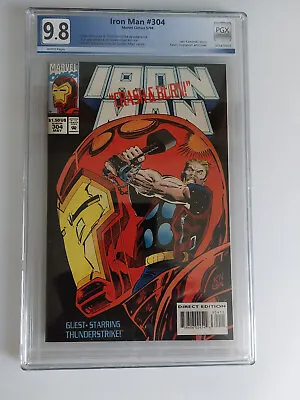 Buy Iron Man #304 PGX 9.8 White Pages 1st App Hulkbuster Armor With Spider-Man Cards • 143.91£