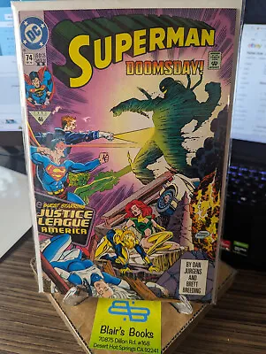 Buy Vintage DC's SUPERMAN #74; 2nd Print Variant [1992] VF-; First Doomsday Story • 3.21£