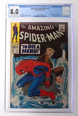 Buy Amazing Spider-Man #52 - Marvel 1967 CGC 8.0 1st Appearance Of Joe Robertson.  D • 181.27£
