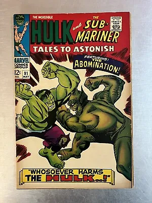 Buy Tales To Astonish #91 (1967) Silver Age! 2nd Abomination! Key G • 59.96£